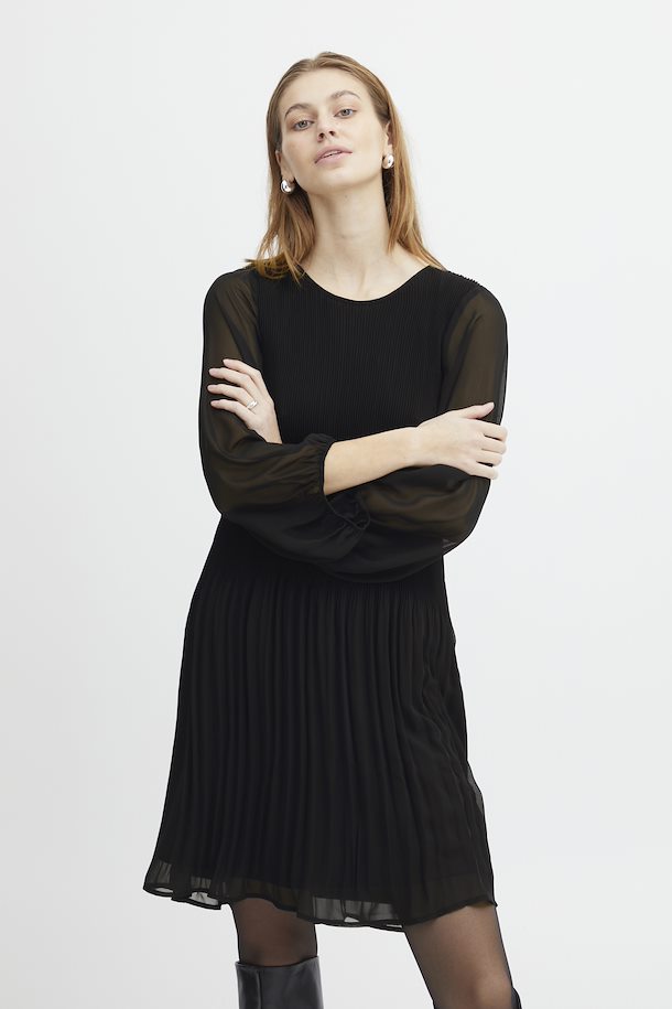 Pleated black hotsell dress zara