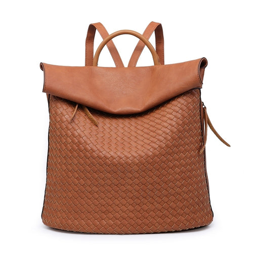 Tessa Woven Backpack - Tan