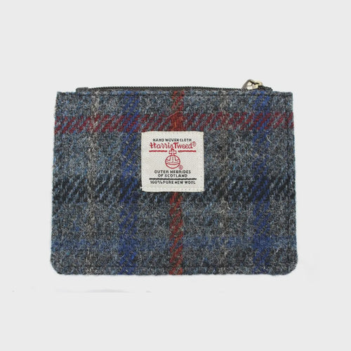 Rory Harris Tweed Coin & Card Purse - Grey Check