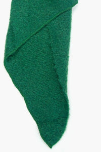 Evie Asymmetric Textured Blanket Scarf - Emerald Green