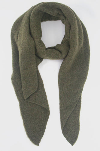 Evie Asymmetric Textured Blanket Scarf - Emerald