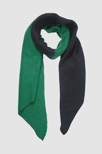 Cleo Two Tone Colour Block Blanket Scarf - Black & Green