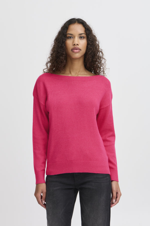 ICHI Sella Jumper - Pink Yarrow