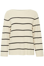 Load image into Gallery viewer, ICHI Boston Stripe Jumper - Almond Milk &amp; Black