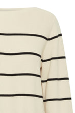 Load image into Gallery viewer, ICHI Boston Stripe Jumper - Almond Milk &amp; Black