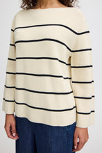 Load image into Gallery viewer, ICHI Boston Stripe Jumper - Almond Milk &amp; Black