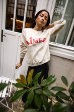 Load image into Gallery viewer, ICHI Lela &#39;Aimer&#39; Slogan Cotton Sweatshirt - Almond Milk