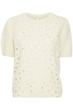 Load image into Gallery viewer, ICHI Corinne Metallic Silver Heart Jumper - Birch