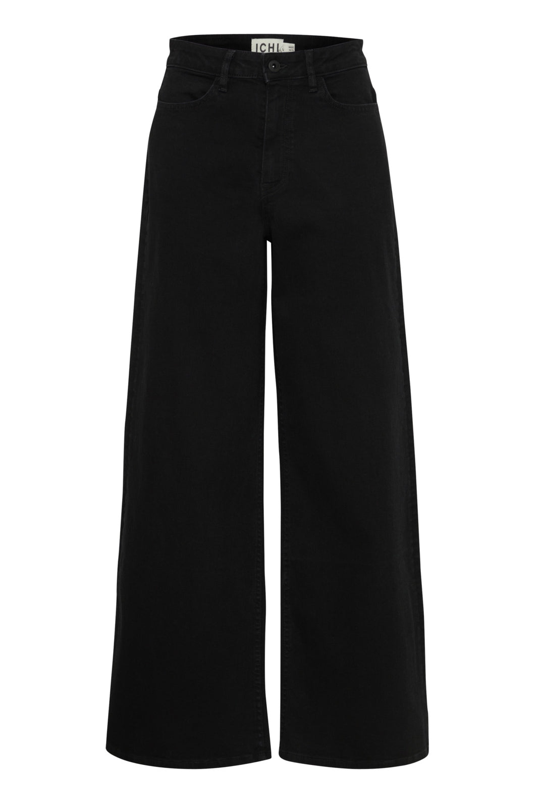 ICHI Litzy Wide Leg Jeans - Black Denim