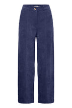 Load image into Gallery viewer, ICHI Kate Wide Leg Cord Trousers - Medieval Blue