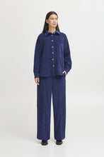 Load image into Gallery viewer, ICHI Kate Wide Leg Cord Trousers - Medieval Blue