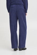 Load image into Gallery viewer, ICHI Kate Wide Leg Cord Trousers - Medieval Blue