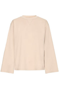 ICHI Kala Long Sleeve Sweatshirt Top - Doeskin