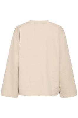 ICHI Kala Long Sleeve Sweatshirt Top - Doeskin