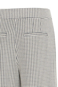 ICHI Kate Pillou Wide Leg Houndstooth Star Trousers - Total Eclipse