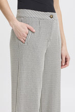 Load image into Gallery viewer, ICHI Kate Pillou Wide Leg Houndstooth Star Trousers - Total Eclipse