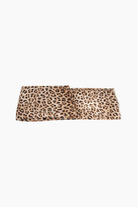 Small Leopard Print Scarf - Tan