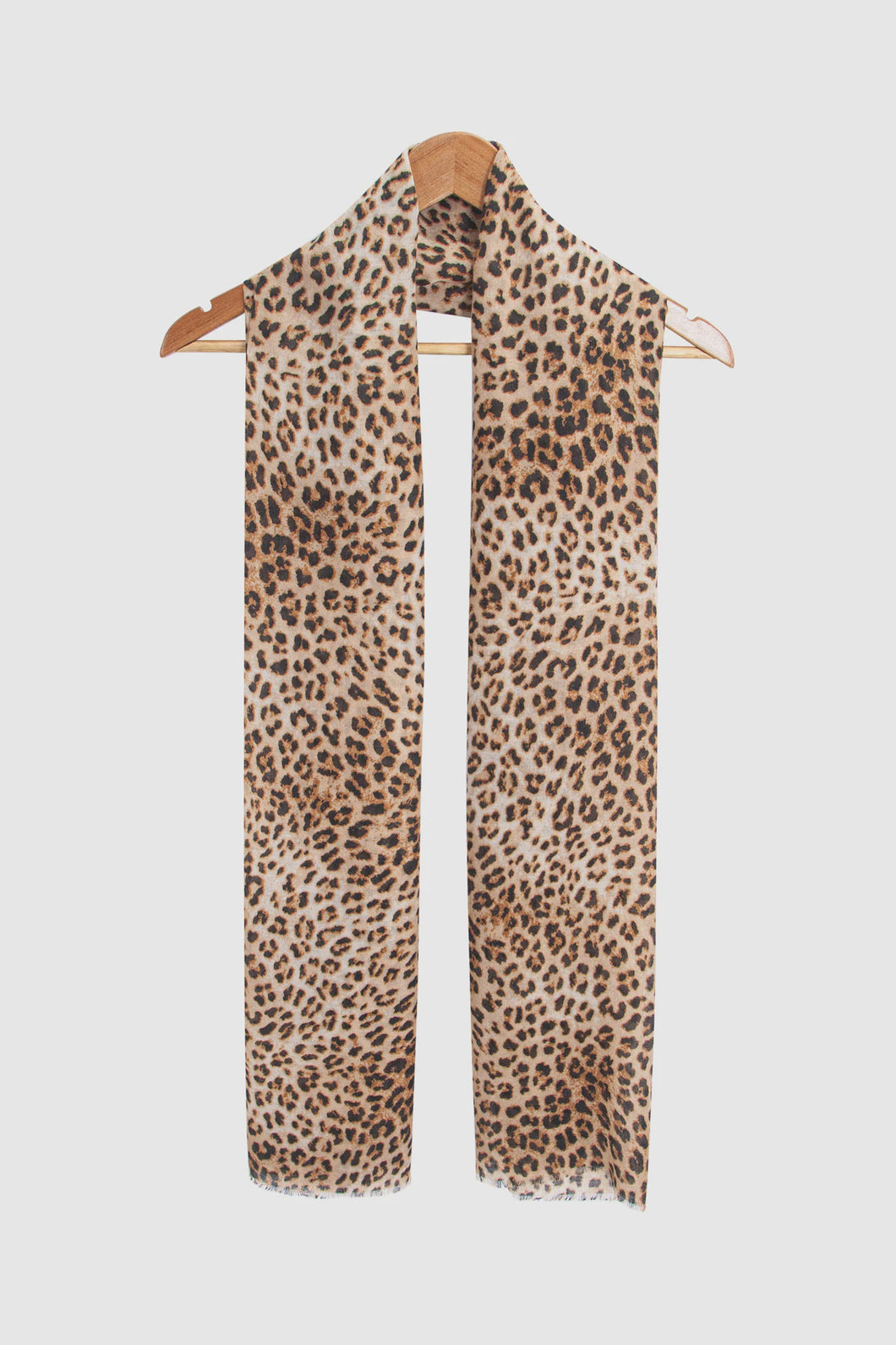 Small Leopard Print Scarf - Tan