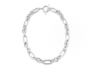 Maude Oval Chain Silver Plated Necklace