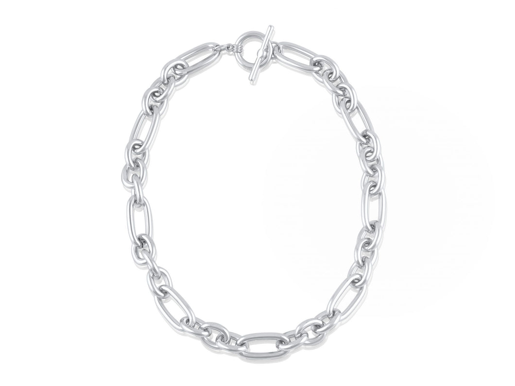 Maude Oval Chain Silver Plated Necklace