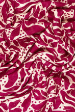 Load image into Gallery viewer, Floral Print Scarf - Fuchsia &amp; Cream