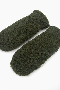 Goldie Borg Fleece Mittens - Khaki