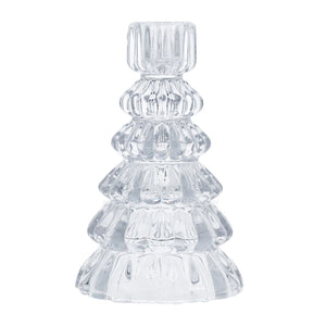 Glass Tree Candle Holder - Clear