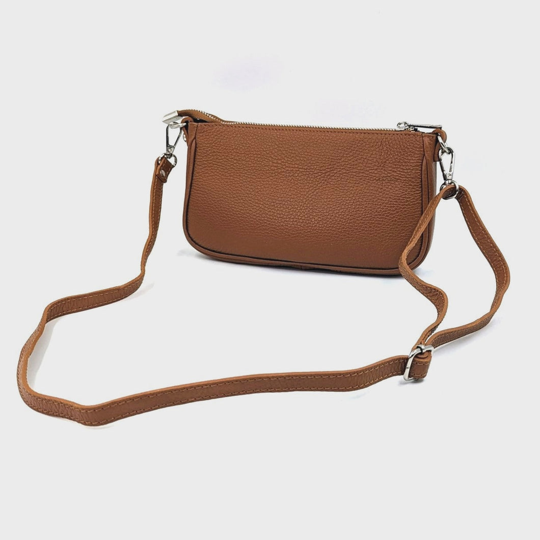 Kate Leather Crossbody Bag - Tan