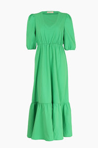 Chloe Textured Crepe Midi Dress - Green