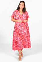 Load image into Gallery viewer, Amara Pink Leopard Print Wrap Dress