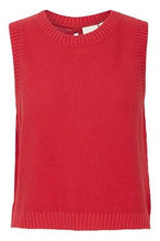 Load image into Gallery viewer, ICHI Dotties Knitted Cotton Tank Top - Mars Red