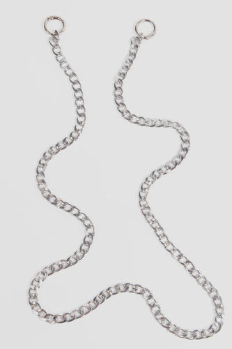 Silver Cuban Style Chain Link Bag Strap