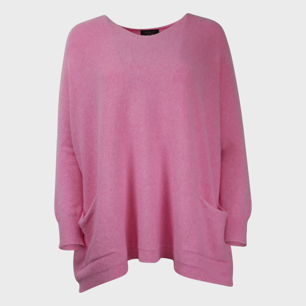 Amelia Oversized Two Pocket Jumper - Dalia Pink