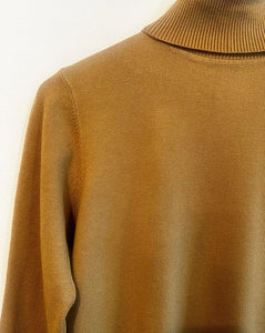 Ava Plain Polo Neck Jumper - Camel