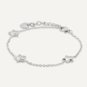 Keira Multi Star & Chain Bracelet - Silver