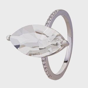 Ariana Cubic Zirconia Crystal Ring - White Gold Plated