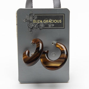 Marbled Effect Chunky Hoop Resin Earrings