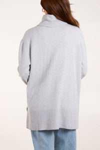 Viola Front Seam Detail Roll Neck Jumper - Silver