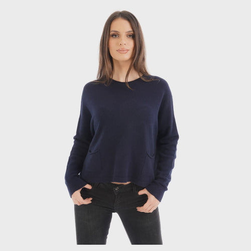 Elsa Two Pocket Jumper - Navy