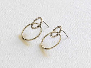 Kelly Diamante Hoop Earrings - Silver