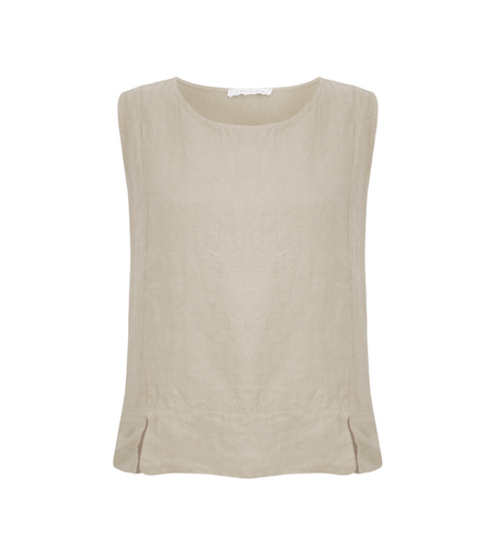 Amazing Woman Lucie Linen Sleeveless Top - Natural