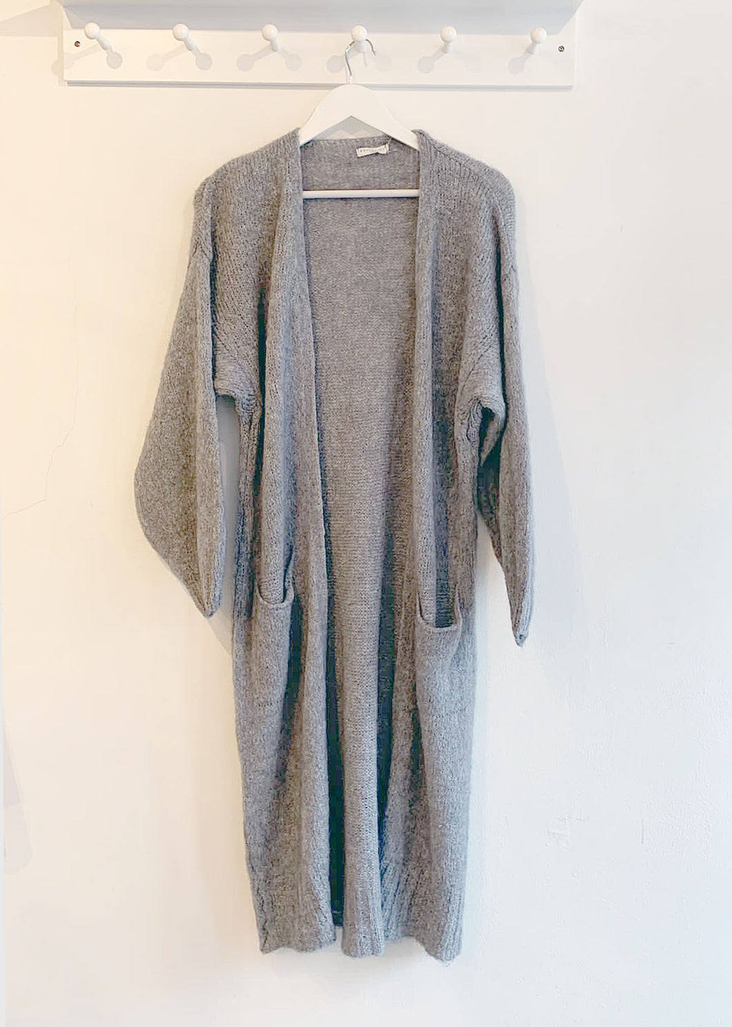 Long silver outlet cardigan