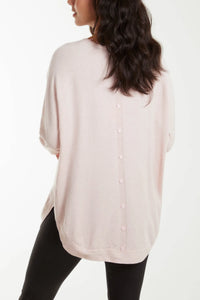 Jolene Button Back Jumper - Sugar Pink