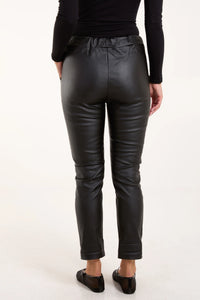 Roxy Faux Leather Trousers - Black