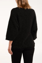 Load image into Gallery viewer, Alise Textured V Neck Jumper - Black