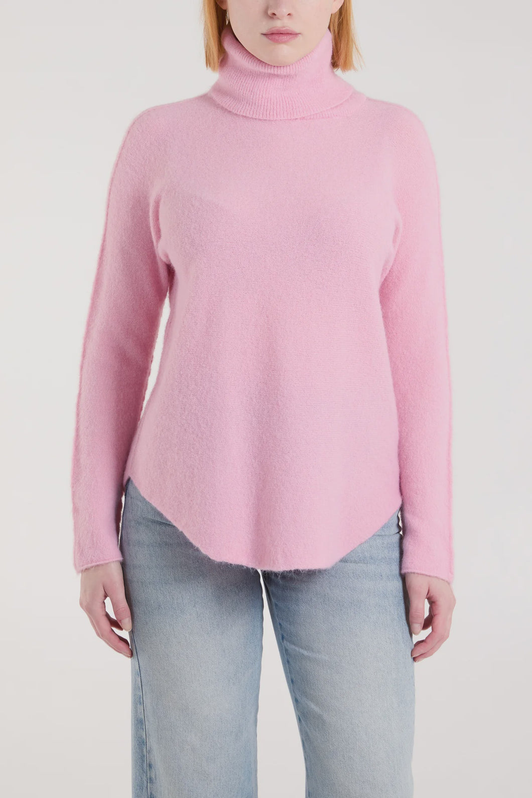 Sofia Soft Knitted Roll Neck Jumper - Pink