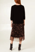 Load image into Gallery viewer, Meera Layered Knit &amp; Cheetah Print 2 in 1 Dress - Black &amp; Tan