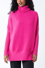 Load image into Gallery viewer, Eliza Ribbed Cowl Neck Jumper - Fuchsia