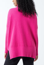 Load image into Gallery viewer, Eliza Ribbed Cowl Neck Jumper - Fuchsia