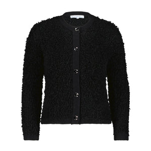 Red Button Jolie Cotton & Wool Blend Boucle Jacket - Black